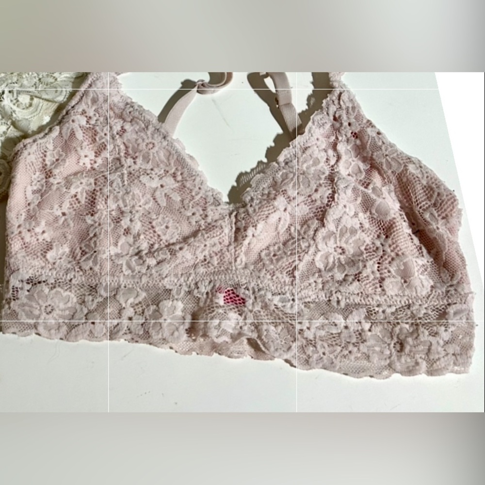 No Boundaries Lace Racerback Bralette Size Medium M Pink Adjust Straps No Pads